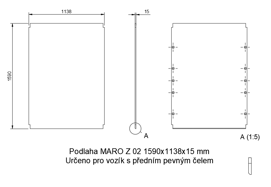 Náhradní podlaha MARO Z 03 2090 × 1138 × 15 mm